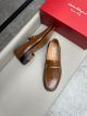 Ferragamo Man Brown Calfskin Business Leather Shoes 0428105 (3)_th.jpg